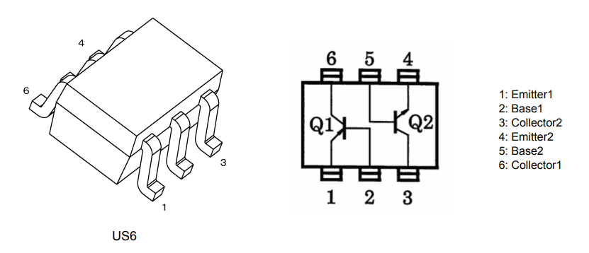机械图纸 - Toshiba HN1x双极晶体管